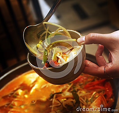 Korean soup Stock Photo