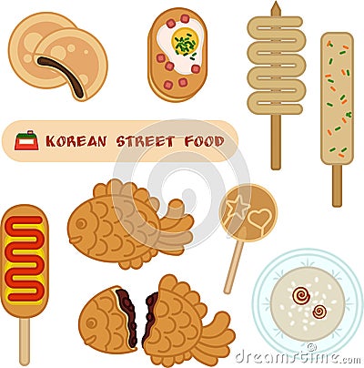 Korean street food flat illustration Vector Illustration