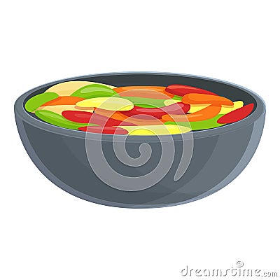 Korean street food icon, cartoon style Vector Illustration