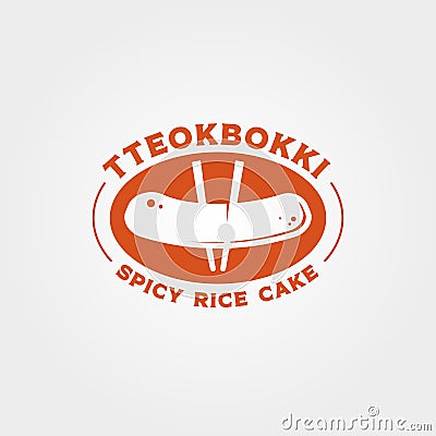 Korean street food logo vector illustration design, tteokbokki vintage logo design Vector Illustration