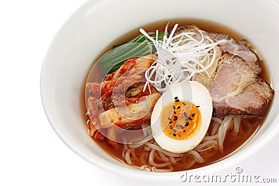 Korean style cold noodles Stock Photo