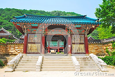 Korean temple architecture Stock Photo