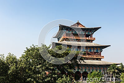 Korean Temple, Lumbini, Nepal Stock Photo