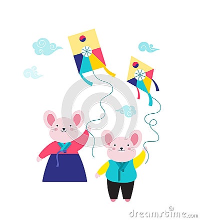 Illustration for Korean Year of the rat Vector Illustration