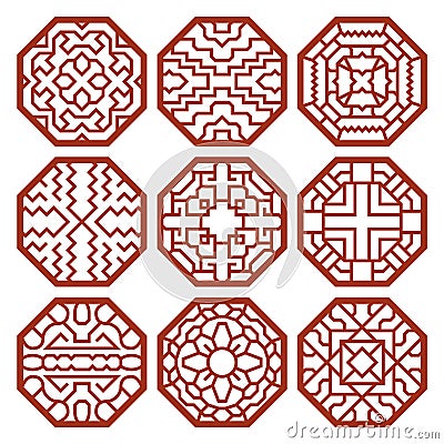 Korean traditional vector patterns, ornaments Vector Illustration