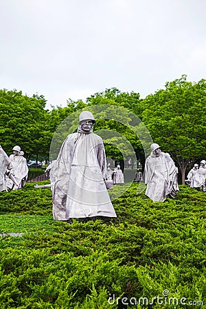 Korean Veterans Memorial in Washington, DC Editorial Stock Photo