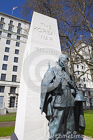 Korean War Memorial in London Editorial Stock Photo