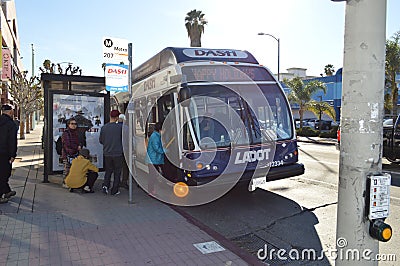 Koreatown Public Tranportation Dash Los Angeles Christmas Front Entry Editorial Stock Photo