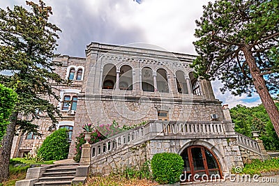 Koreiz, Crimea - July 10. 2019. Ladder to the Princes Yusupov Palace Editorial Stock Photo