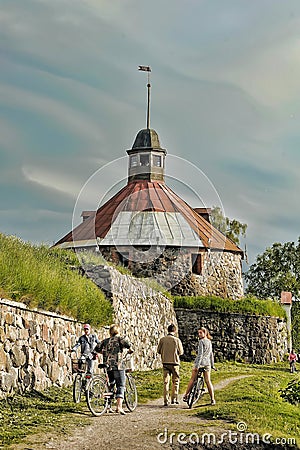 Korela is a stone fortress in the city of Priozersk, on the island of the Vuoksa River, which played a significant role in the Editorial Stock Photo