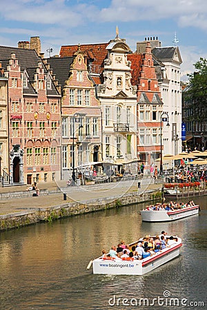 Korenlei. Ghent. Belgium Editorial Stock Photo