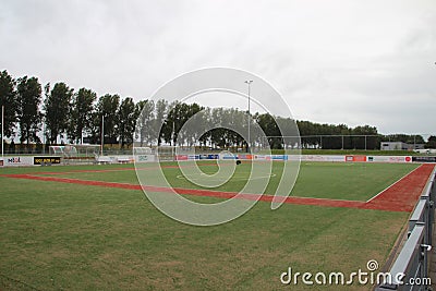 Korfball field of CKV in NIeuwerkerk aan den IJsssel Editorial Stock Photo