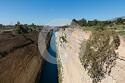 Korinth Bridge in Greece Stock Photo