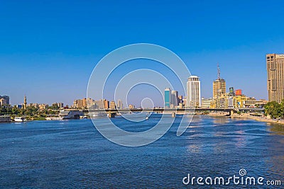 Kornish el nile and nile river Cairo,Egypt Editorial Stock Photo