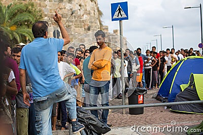 Kos island, Greece - European Refugee Crisis. Editorial Stock Photo