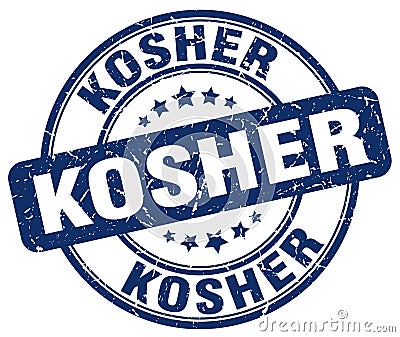 Kosher blue grunge round vintage stamp Vector Illustration