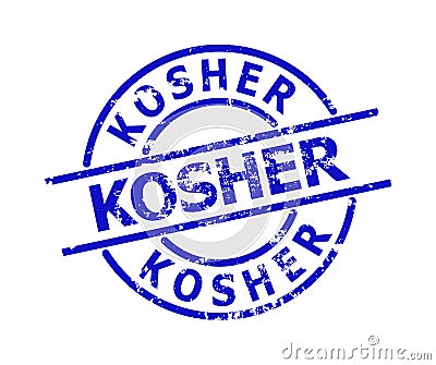 KOSHER Blue Round Unclean Badge Vector Illustration