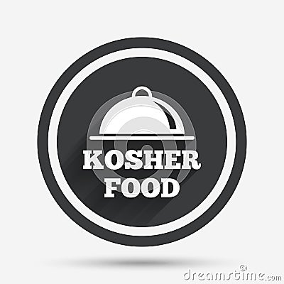 Kosher food product sign icon. Natural food. Vector Illustration