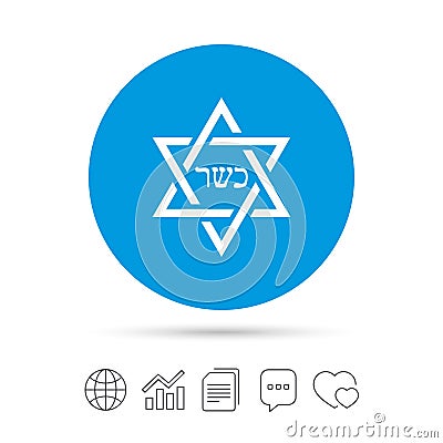 Kosher food product sign icon. Natural food. Vector Illustration