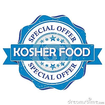 Kosher food, special offer - printable stamp Vector Illustration