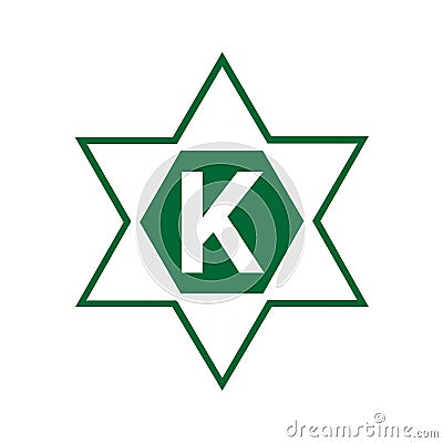 Kosher food symbol icon Cartoon Illustration