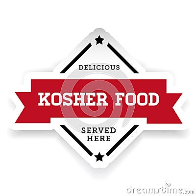 Kosher Food vintage label Vector Illustration