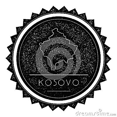 Kosovo Map Label with Retro Vintage Styled Design. Vector Illustration