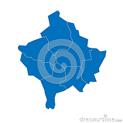 Kosovo political map of administrative divisions Stock Photo