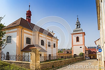 Kostel svateho Vojtecha church in the historic center of Litomerice Editorial Stock Photo