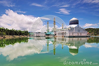 Kota Kinabalu Floating Mosque Stock Photo