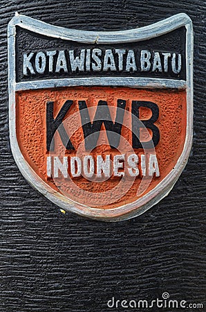 Kota Wisata Batu Sign (Tourism city of Batu) Editorial Stock Photo