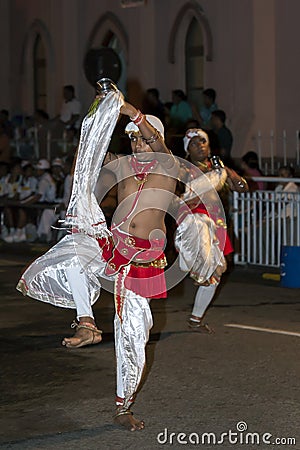 Kothala Padhaya perform at the Esala Perahera. Editorial Stock Photo