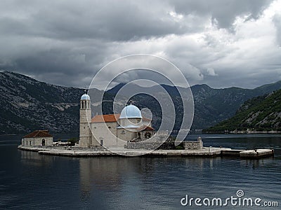 Kotor bay islands Stock Photo