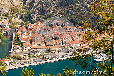 Kotor, Montenegro. Seen from above Stock Photo