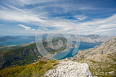 Kotor, Montenegro. Seen from above Stock Photo