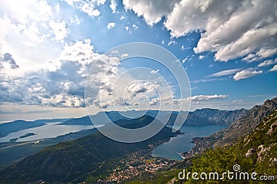 Kotor and Boka Kotorska Bay Stock Photo