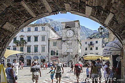 Kotor, montenegro, europe, entrance in the square of arms Editorial Stock Photo