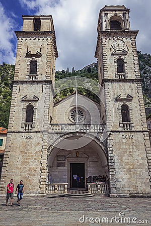 Cathedral in Kotor Editorial Stock Photo