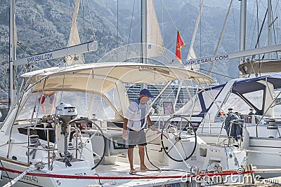 Yachting school `Simple Sail` in Kotor Editorial Stock Photo