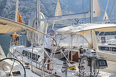 Yachting school `Simple Sail` in Kotor Editorial Stock Photo
