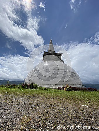 Kottmale Buddhist Stupa in Sri Lankan Stock Photo
