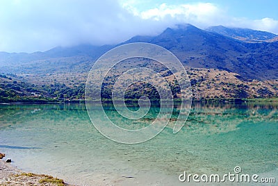 Kournas Lake, Crete Island. Stock Photo