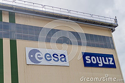 KOUROU, FRENCH GUIANA - AUGUST 4, 2015: Horizontal assembly and processing facility at Soyuz Launch Complex at Centre Editorial Stock Photo