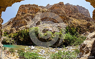 Kourtaliotiko Gorge - Crete Canyon Stock Photo