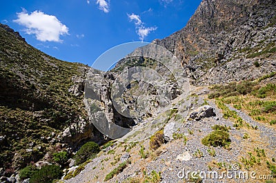 Kourtaliotiko gorge on Crete island, Greece Stock Photo