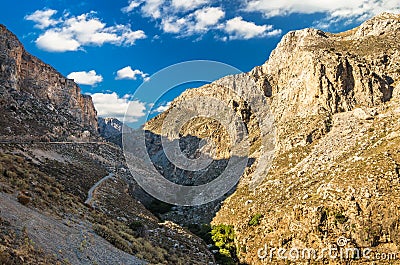 Kourtaliotis Gorge in Crete island Stock Photo