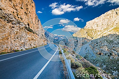 Kourtaliotis Gorge in Crete island Stock Photo