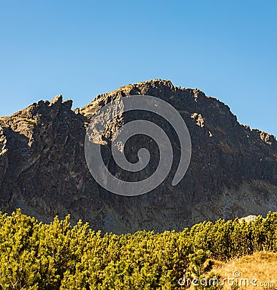 Kozi hrb and Ostra veza mountain peaks in Vysoke Tatry mountains in Slovakia Stock Photo