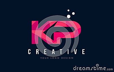 KP K P Letter Logo with Purple Low Poly Pink Triangles Concept Vector Illustration