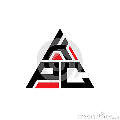 KPC triangle letter logo design with triangle shape. KPC triangle logo design monogram. KPC triangle vector logo template with red Vector Illustration